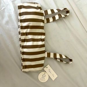Rylee + Cru Olive striped bikini top size Small
